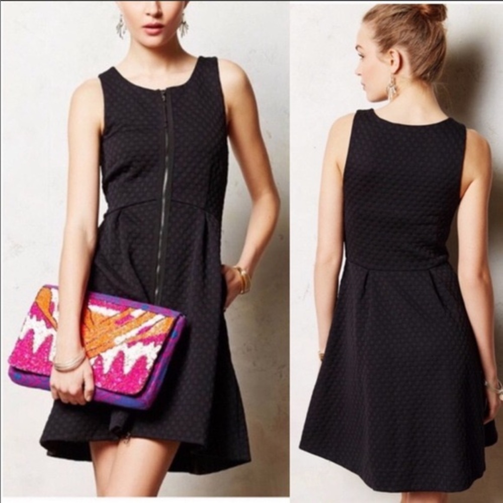 Anthropologie Black Zip-Up Dress